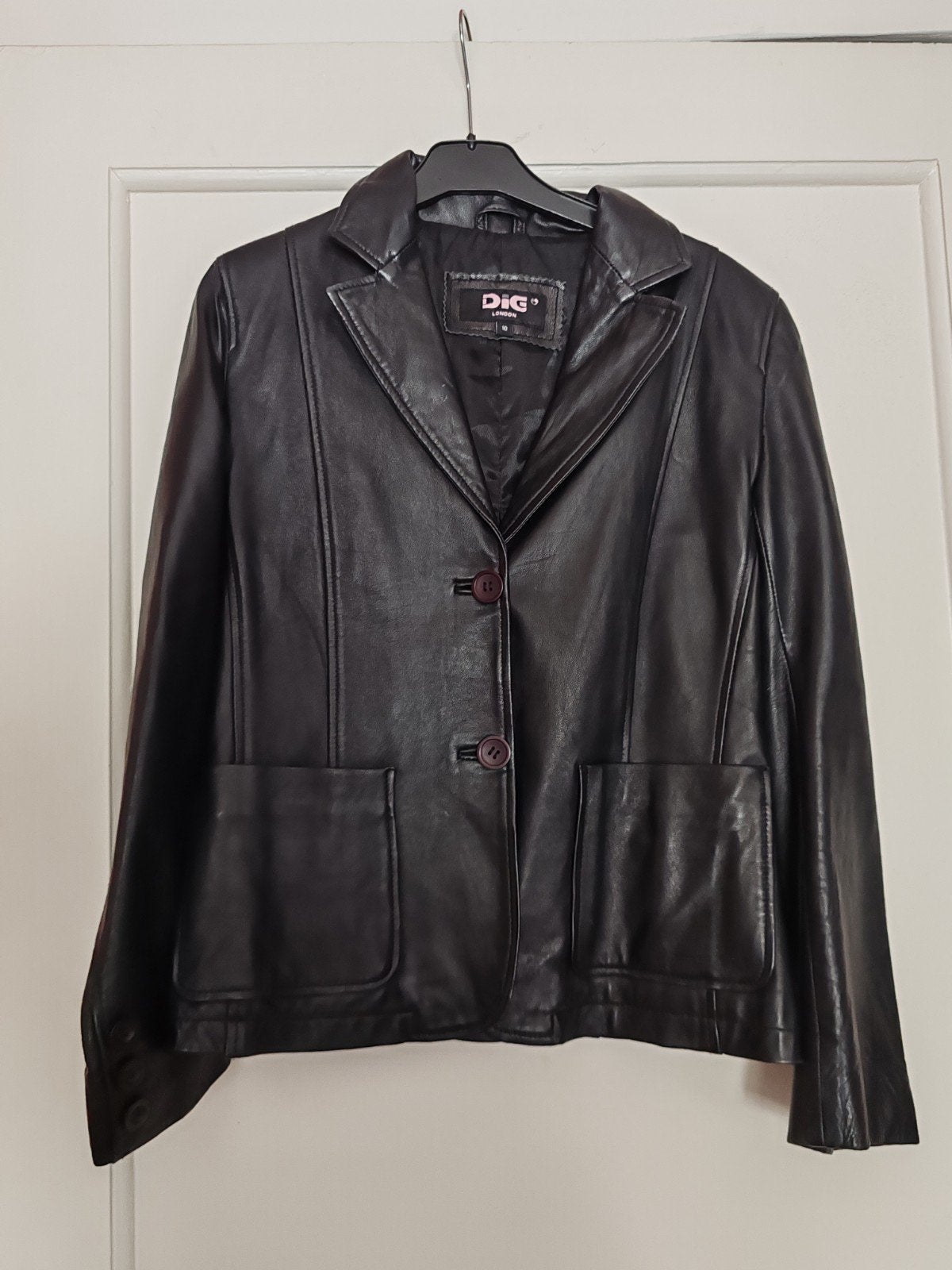 lederen jas, Kleding | Dames, Jasjes, Kostuums en Pakken, Ophalen, Maat 38/40 (M), Zwart