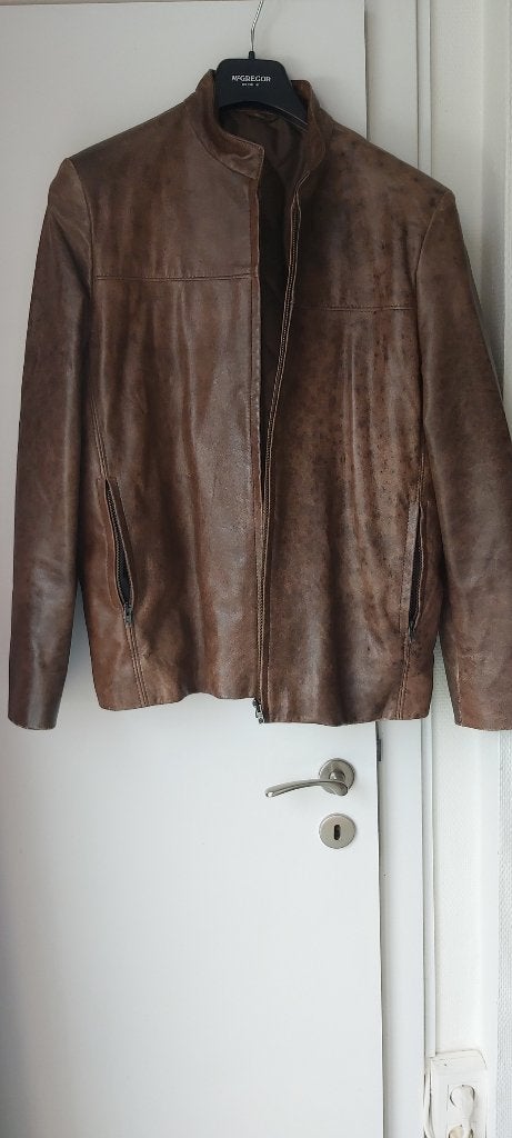 veste en cuir fauve jaspé, Neuf, Brun, Enlèvement, Planet Cuir