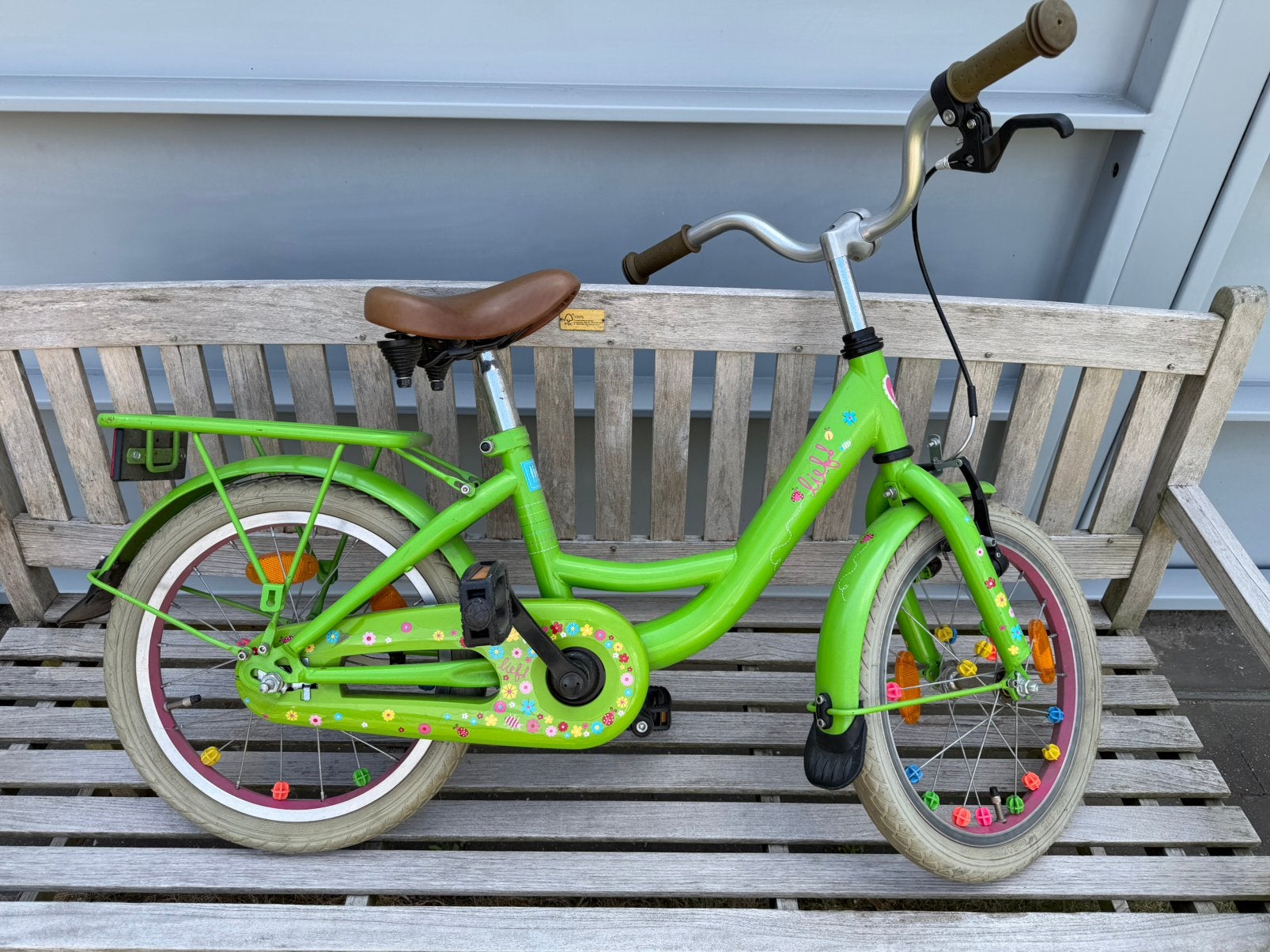 Fiets lief meisje vanaf 5 jaar, Fietsen en Brommers, Ophalen, Gebruikt, Terugtraprem