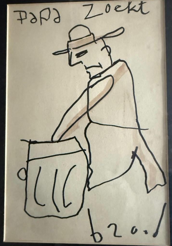 Herman Brood  Papa Zoekt  Stift Tekening, Antiek en Kunst, Ophalen