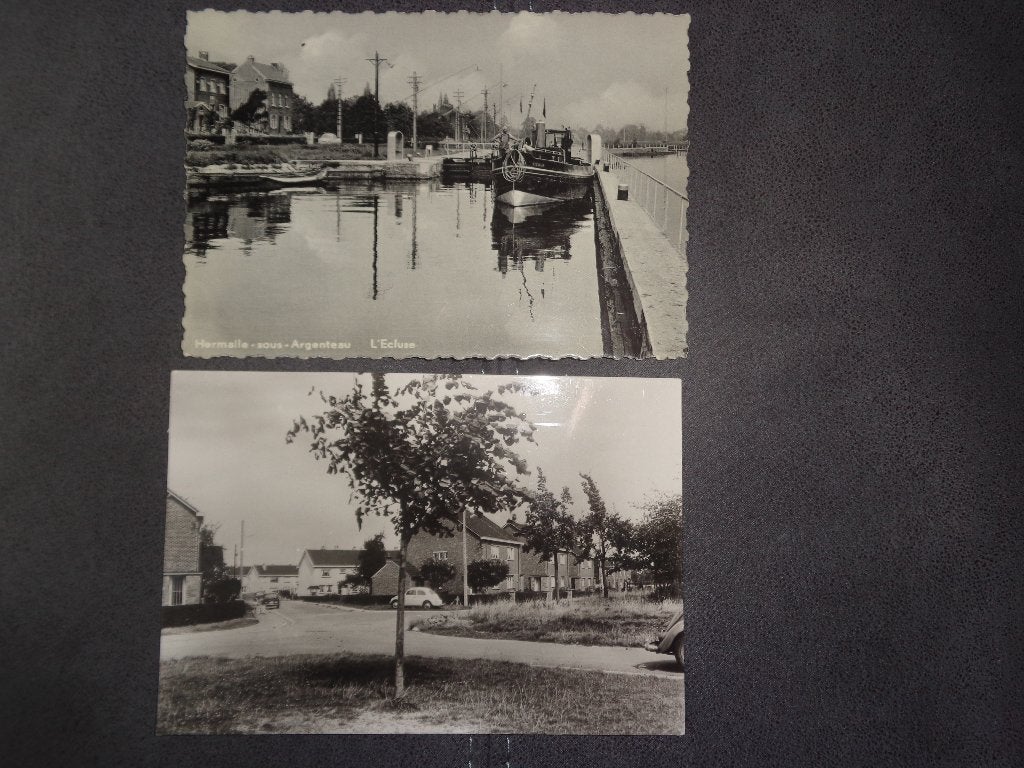 2 anciennes cartes postales Hermalle S/A, Enlèvement