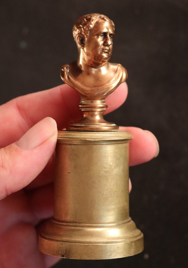 Kleine antieke bronzen buste, Antiek en Kunst, Ophalen of Verzenden, Buste