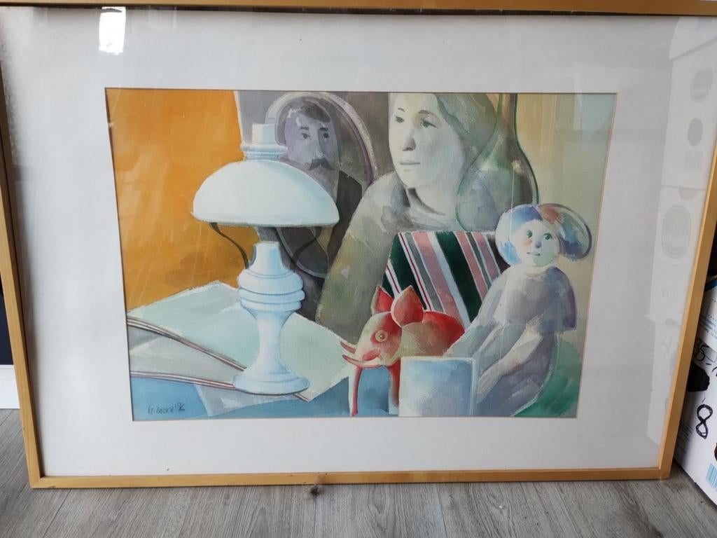 Schilderij / aquarel van Marcel Cockx, Antiek en Kunst, Ophalen