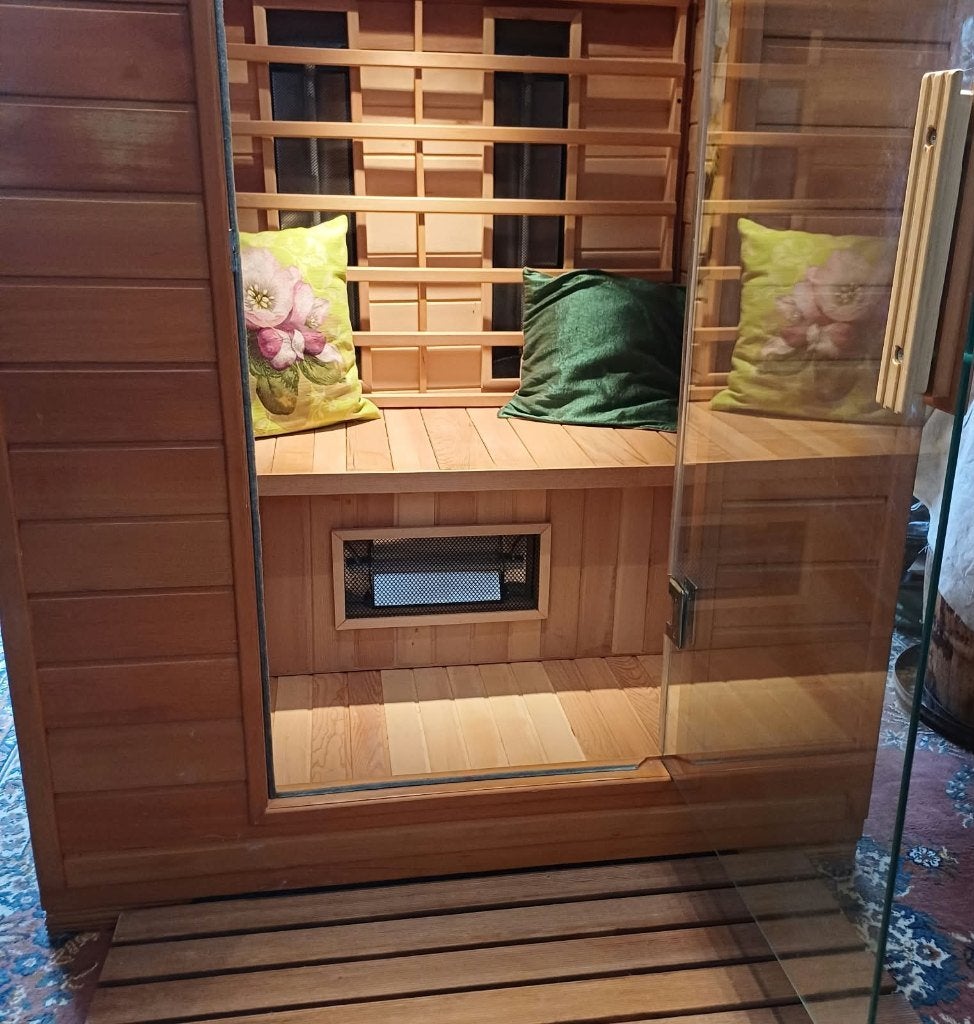 Cabine infrarouge  bois de cèdre, Sports & Fitness, Enlèvement, Comme neuf, Sauna complet