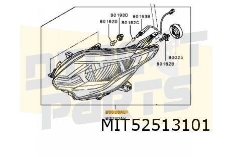 Mitsubishi L200 Pick-Up (8/15-) (KJ / KK / KL) -6/19 koplamp, Neuf, -, -, Mitsubishi