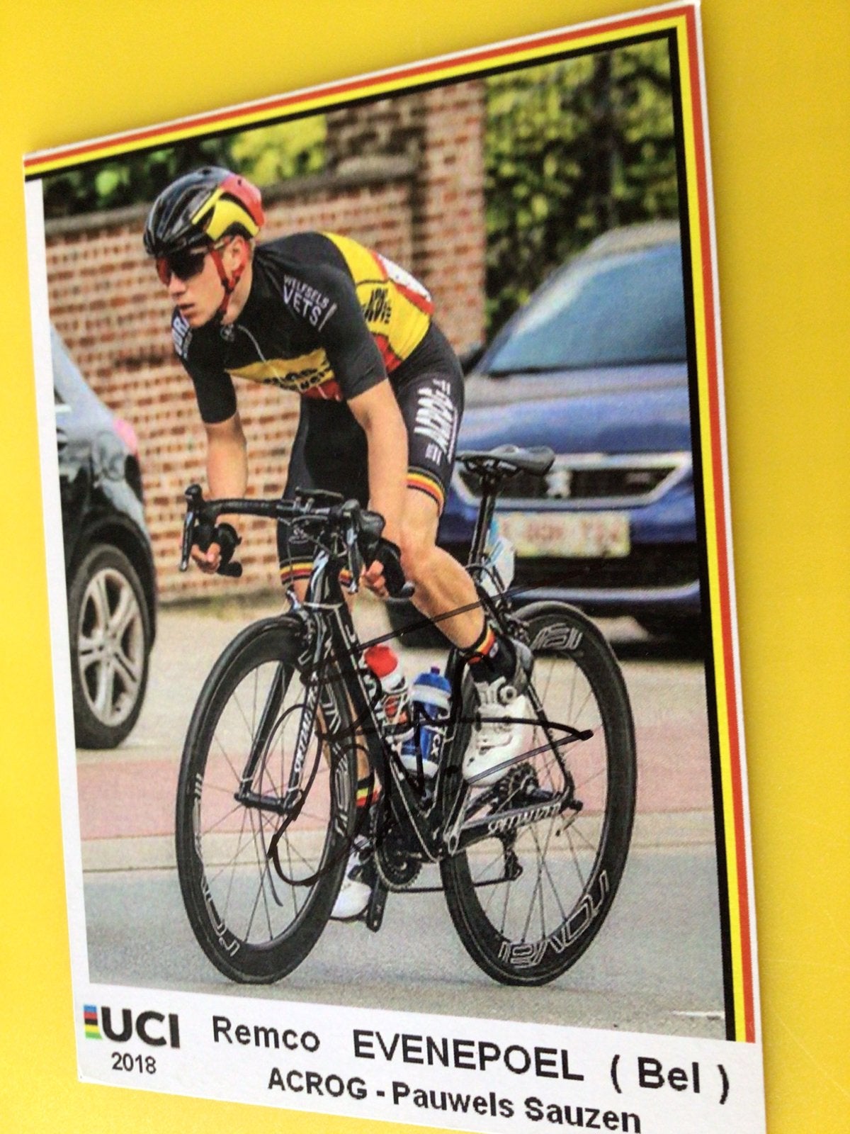Wielerkaart 2018 bk team acrog  remco evenepoel signe, Envoi