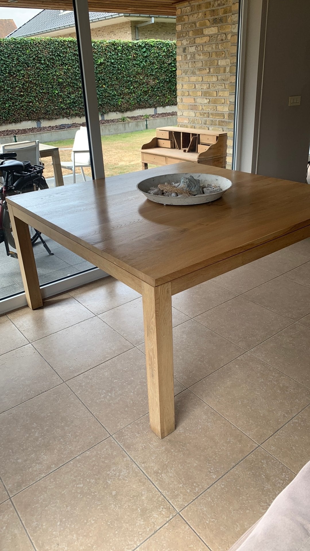 Table à manger carrée en chêne, Maison & Meubles, Cinq personnes ou plus, Carré, Enlèvement, Utilisé