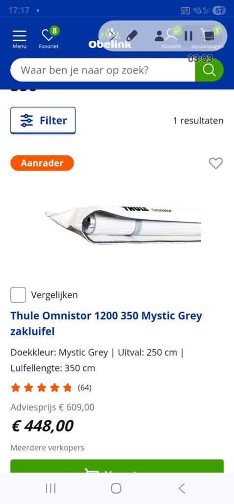 Zakluifel met alle toebehoren, Caravans en Kamperen, Windschermen, Ophalen