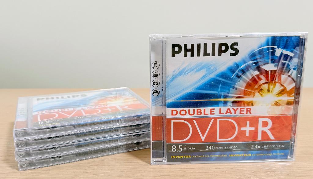 5 x Philips DVD+R DL 8,5 GB in jewel case / NIEUW en SEALED, Computers en Software, Beschrijfbare discs, Nieuw, Dvd, Herschrijfbaar