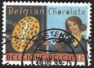 1 Postzegel 1999 Belgische chocolade, Frankeerzegel, Ophalen of Verzenden, Gestempeld, Gestempeld