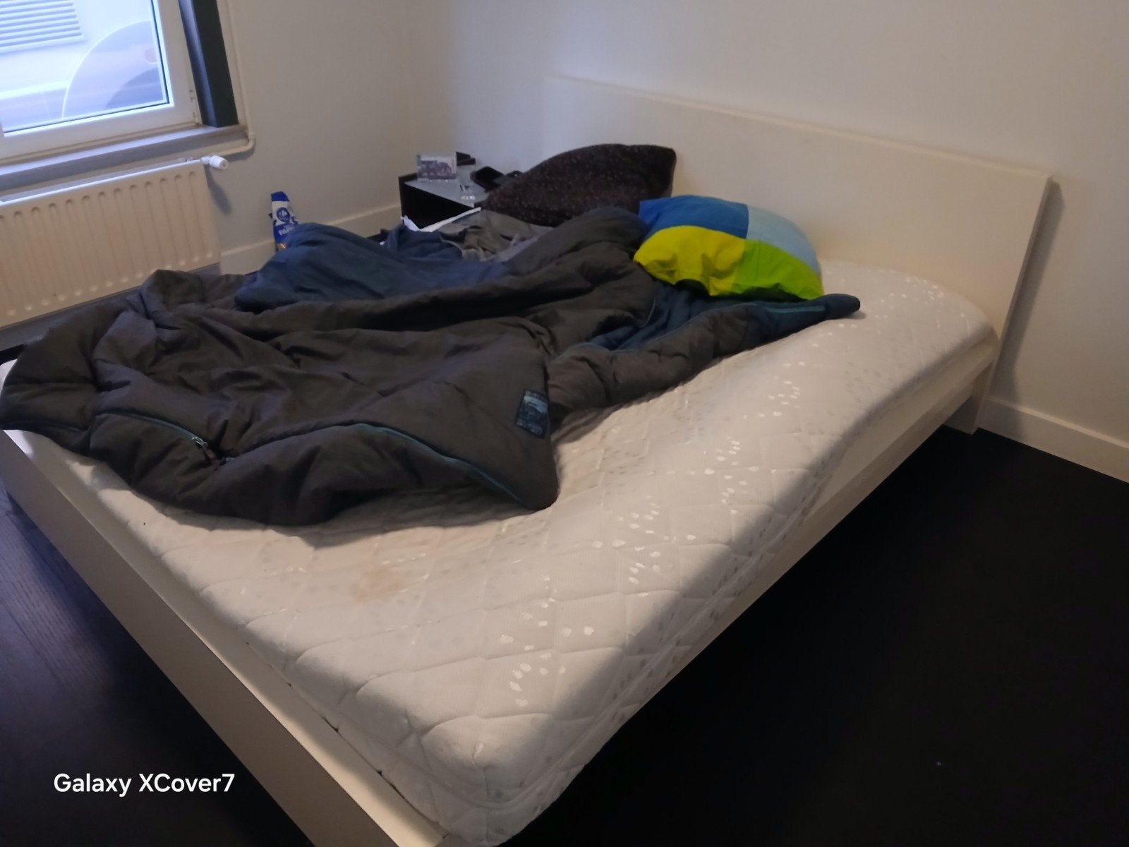 2 persoonsbed MALM, Huis en Inrichting, Slaapkamer | Bedden, Ophalen, Gebruikt, Wit, Tweepersoons