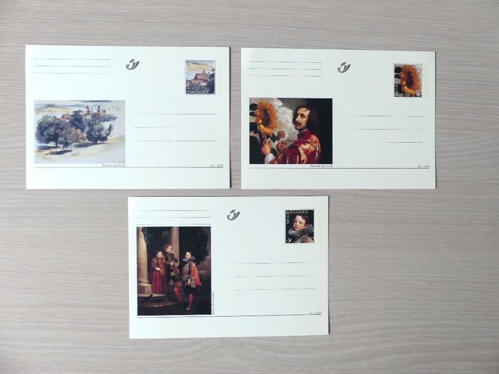 1999 - BK71/BK73 :  3 briefkaarten Antoon Van Dyck, Ophalen of Verzenden, Postfris