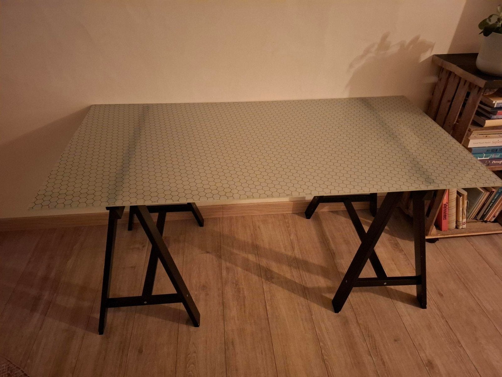 Glazen bureau en poef, Modern, Ophalen, Gebruikt, Glas
