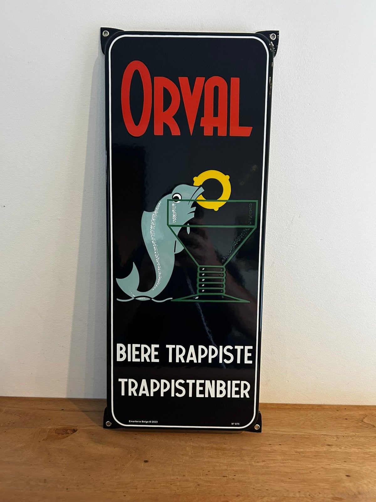 Plaque Orval émaillée numérotée 50/20cm email neuve emballée, Collections, Enlèvement ou Envoi