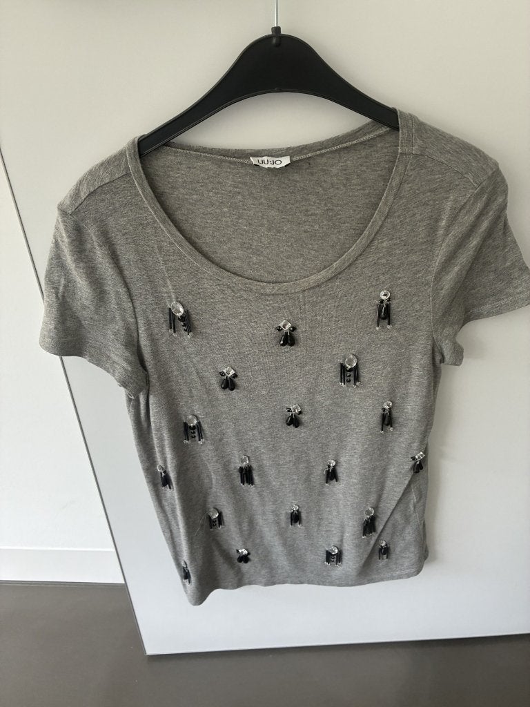 Grijze t-shirt van Liu Jo maat S, in perfecte staat, Liu Jo, Ophalen of Verzenden, Zo goed als nieuw, Korte mouw