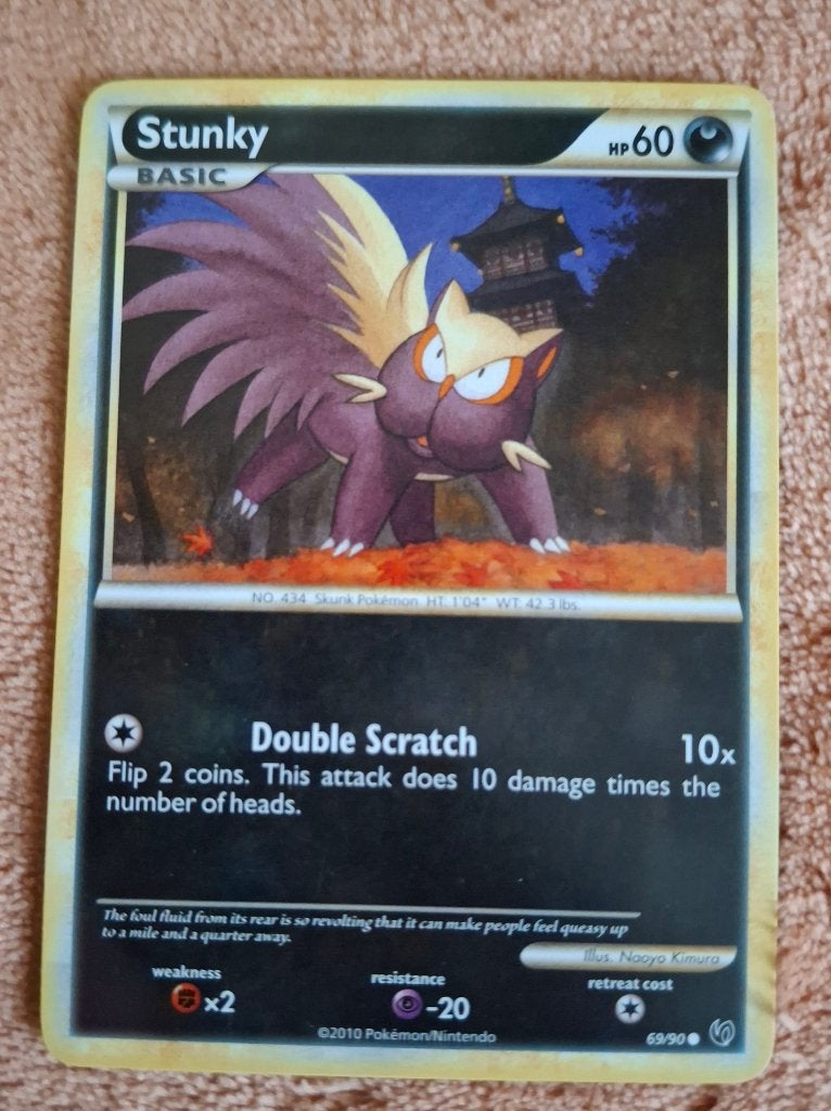 Undaunted stunky 69 Pokémon kaart te ruil., Hobby en Vrije tijd, Ophalen of Verzenden, Zo goed als nieuw, Meerdere kaarten, Foil
