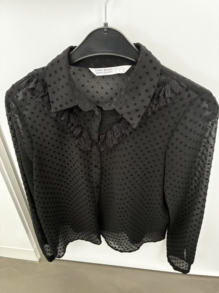 Zwart hemd van Zara maat 36, Kleding | Dames, Ophalen of Verzenden, Zo goed als nieuw, Maat 36 (S), Zara