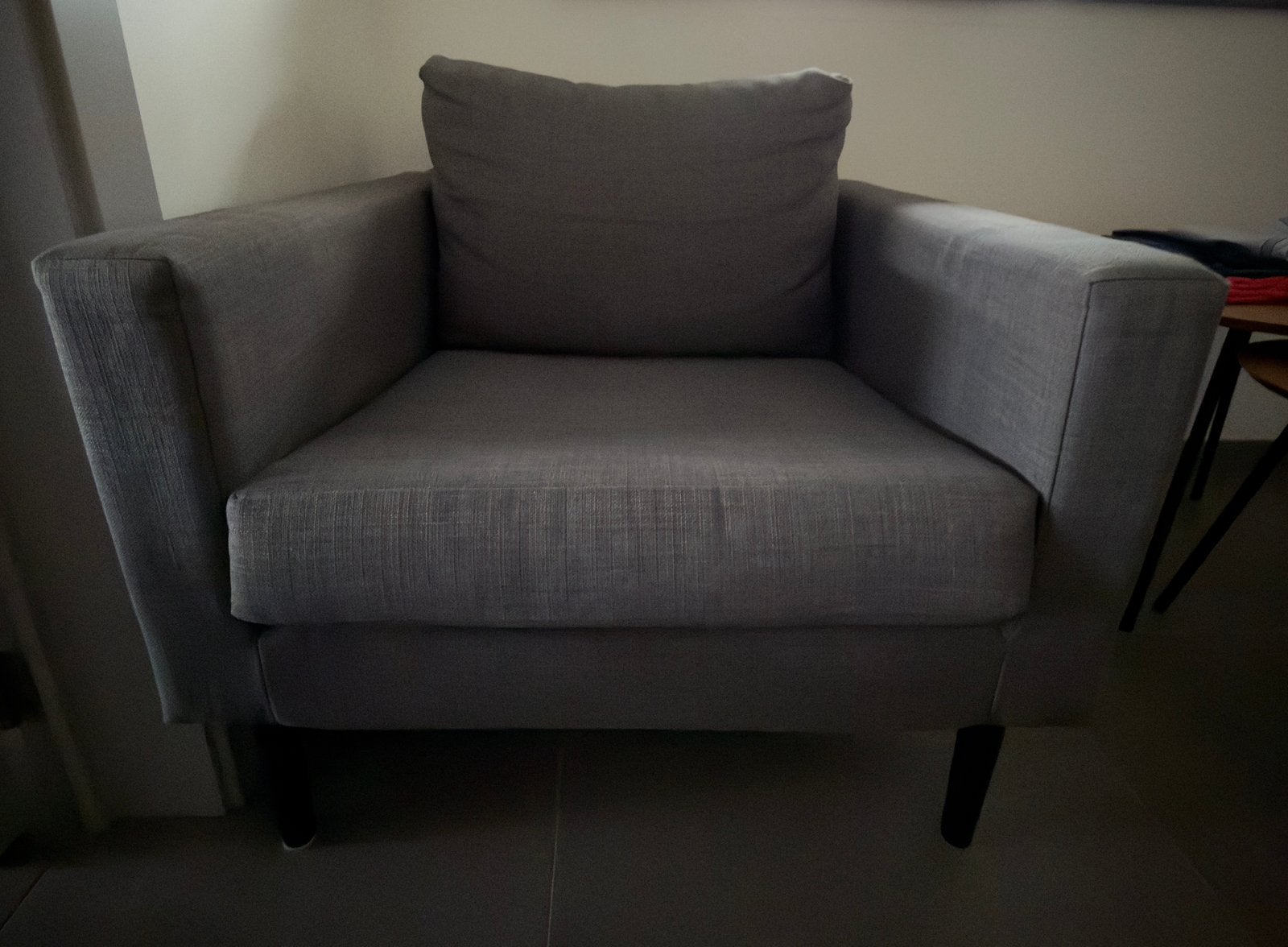 Ikea "friheten" Fauteuil grijs, 75 à 100 cm, Bois, Comme neuf, Enlèvement