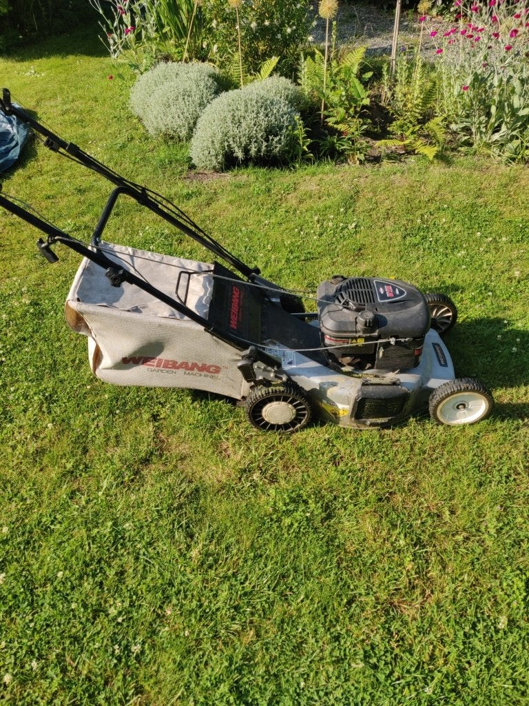 grasmachine zelftrekker benzine, Ophalen, Gebruikt, Benzine-grasmaaier, Opvangzak