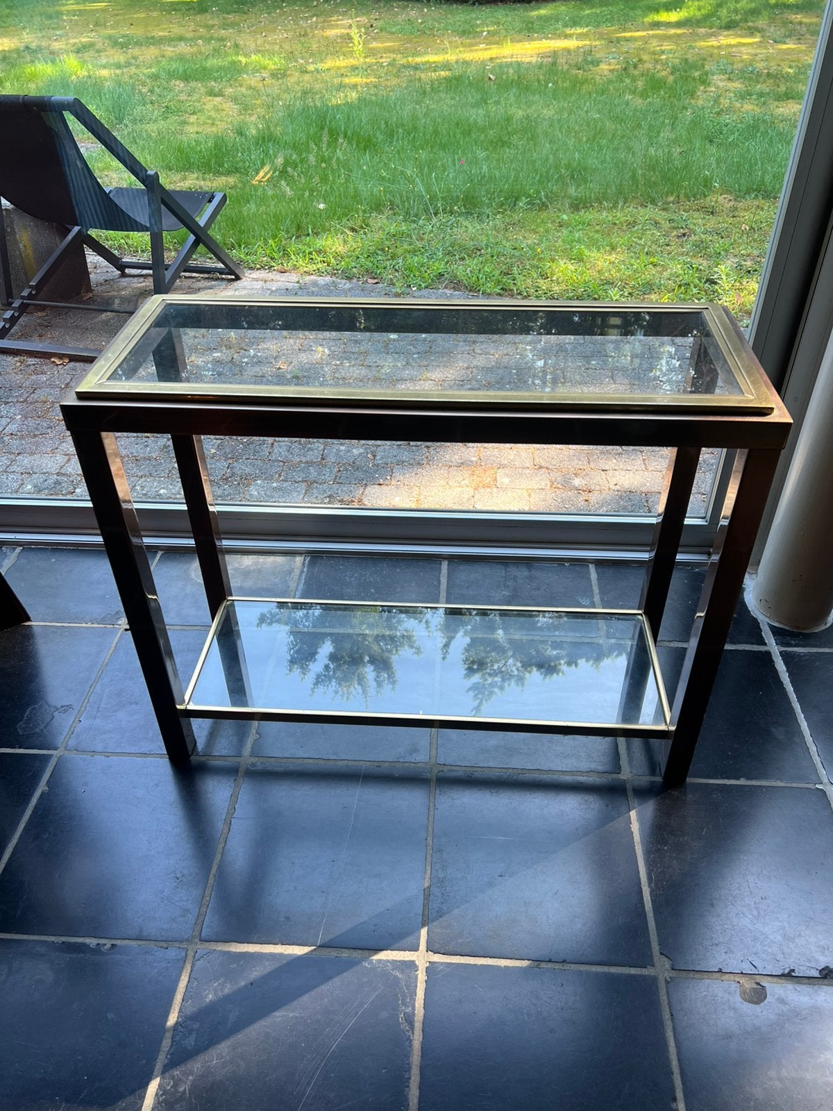 2 stuks tafeltjes, Gebruikt, Glas, 25 tot 50 cm, 50 tot 100 cm