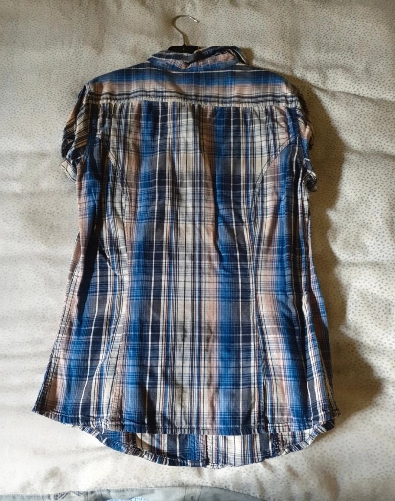 Blauw geruit hemd, Kleding | Dames, Only, Blauw, Ophalen of Verzenden, Maat 36 (S)