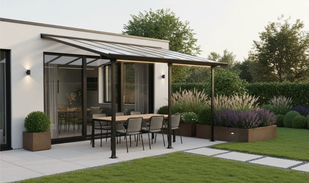 Pergola aluminium 4 x 3 antraciet grijs, Jardin & Terrasse, Verrières, Enlèvement, Neuf