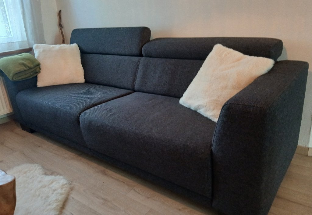 Twee grijze soffen zetels, Huis en Inrichting, Ophalen, Gebruikt, Tweepersoons, 75 tot 100 cm