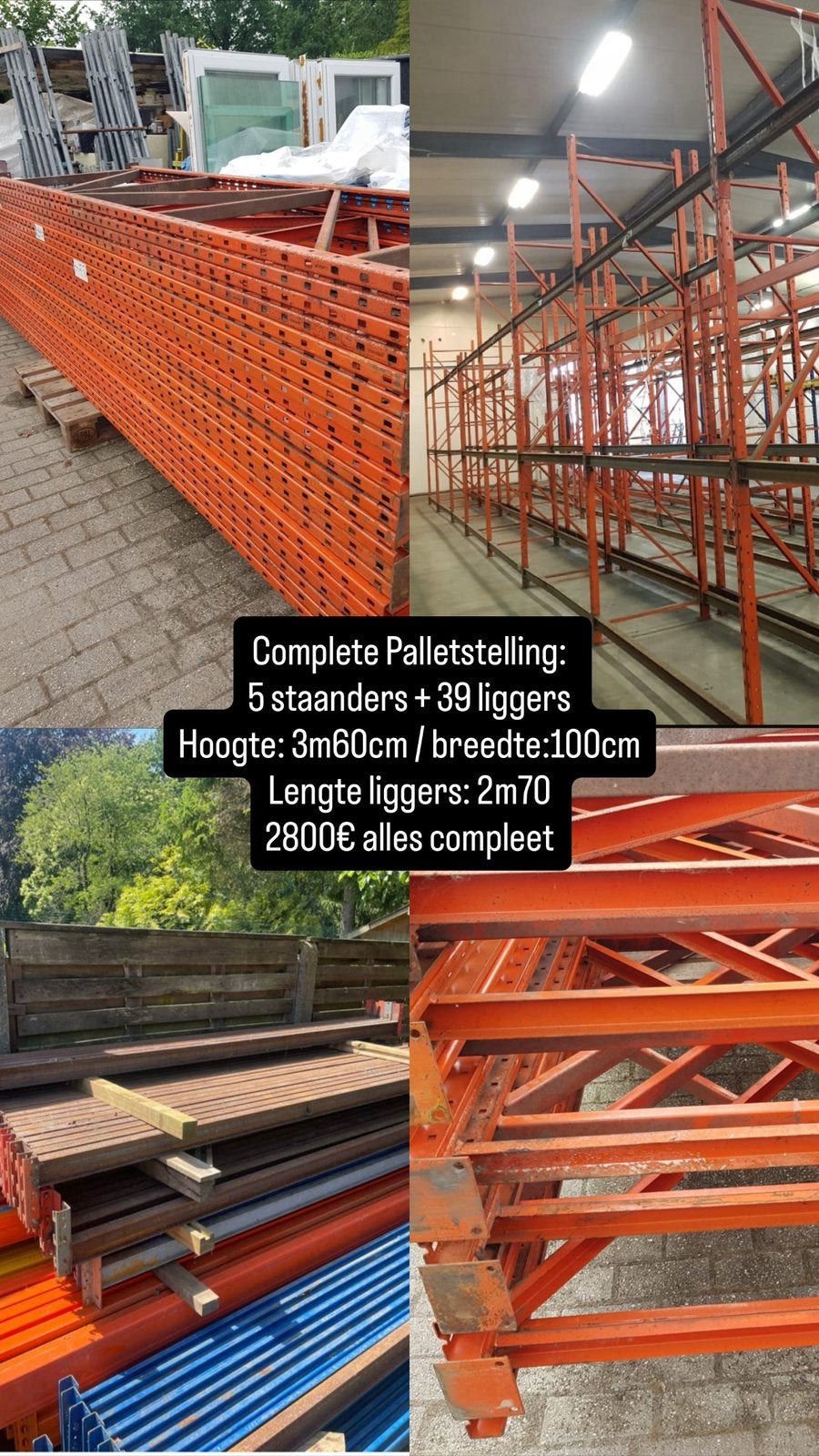 Zware palletstelling - 3,60m hoog - hoge draagkracht, Zakelijke goederen, Ophalen