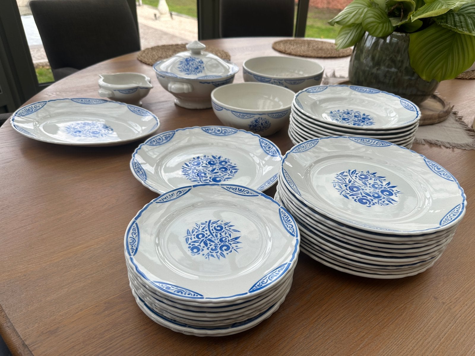Orkeramische servies set Moulins des Loups François, Antiek en Kunst, Ophalen