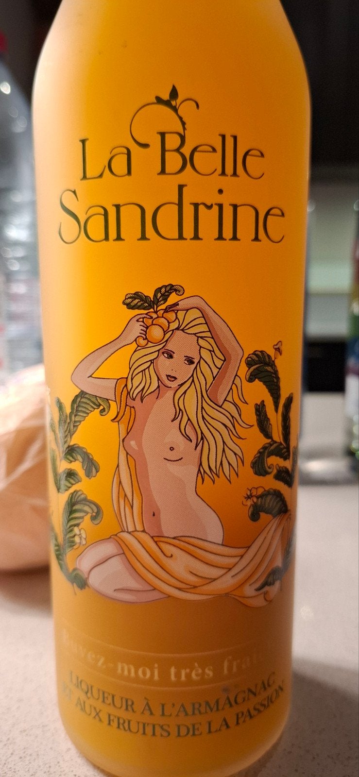 Belle Sandrine-fles, Armagnac-likeur en passievrucht, Verzamelen, Ophalen