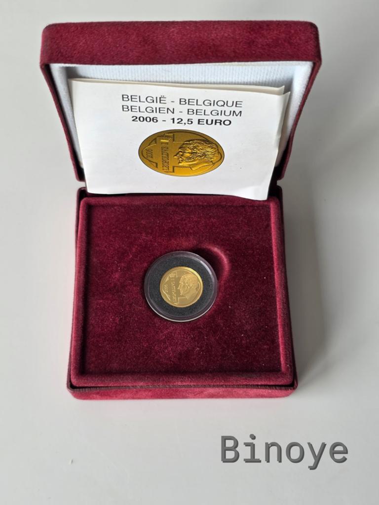 Belgique 12,5€ 2006 Léopold Ier or Proof coffret, Timbres & Monnaies, Monnaies | Europe | Monnaies euro, Enlèvement ou Envoi, Belgique