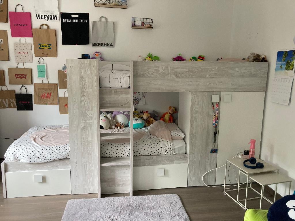 Stapelbed, Ophalen, Zo goed als nieuw, 200 cm, Stapelbed