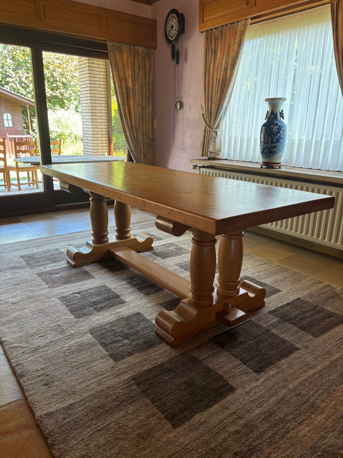 Table en chêne massif, 150 à 200 cm, Cinq personnes ou plus, Comme neuf, Enlèvement