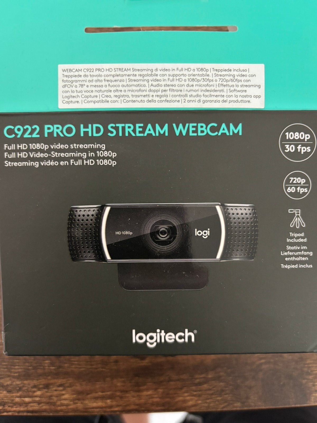 Logitech webcam ( C922 PRO HD STREAM WEBCAM, Computers en Software, Webcams, Ophalen, Zo goed als nieuw, Bedraad