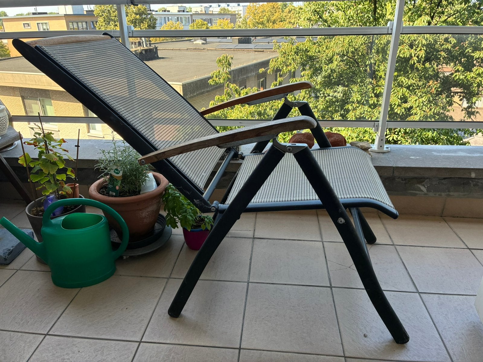 Tuinstoelen, drie stapelbaar en 1 met ligstand., Tuin en Terras, Hangmatten, Ophalen, Gebruikt, Eenpersoons, Buiten