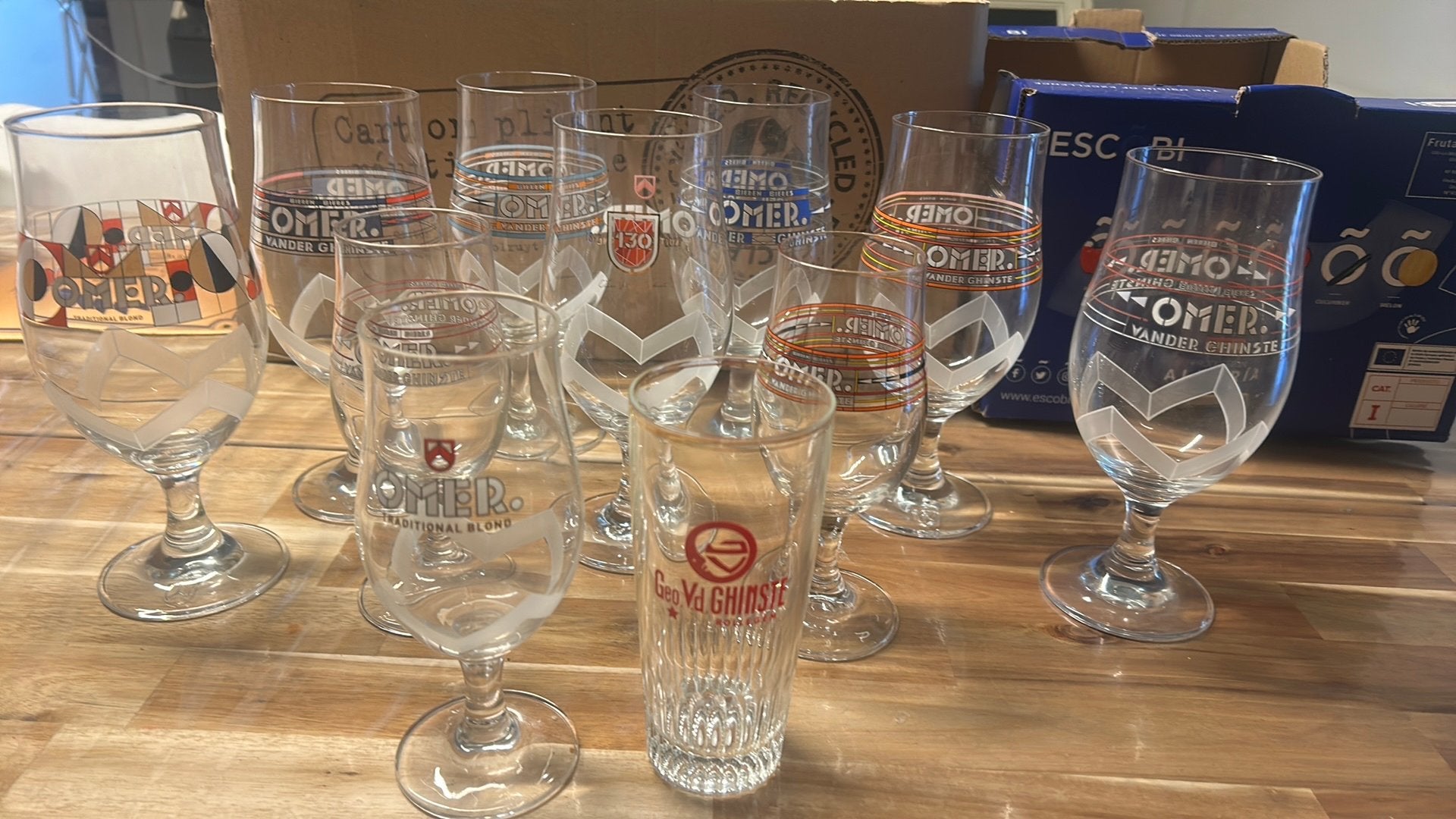 11 verres à biere Vander Ghinste, Enlèvement ou Envoi, Utilisé, Verre ou Verres
