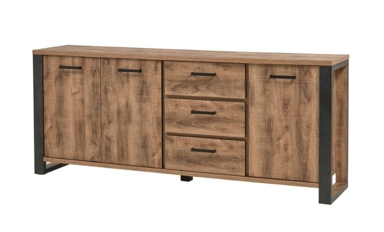 Dressoir, Industrieel/houtlook, Met lade(s), Zo goed als nieuw, 200 cm of meer