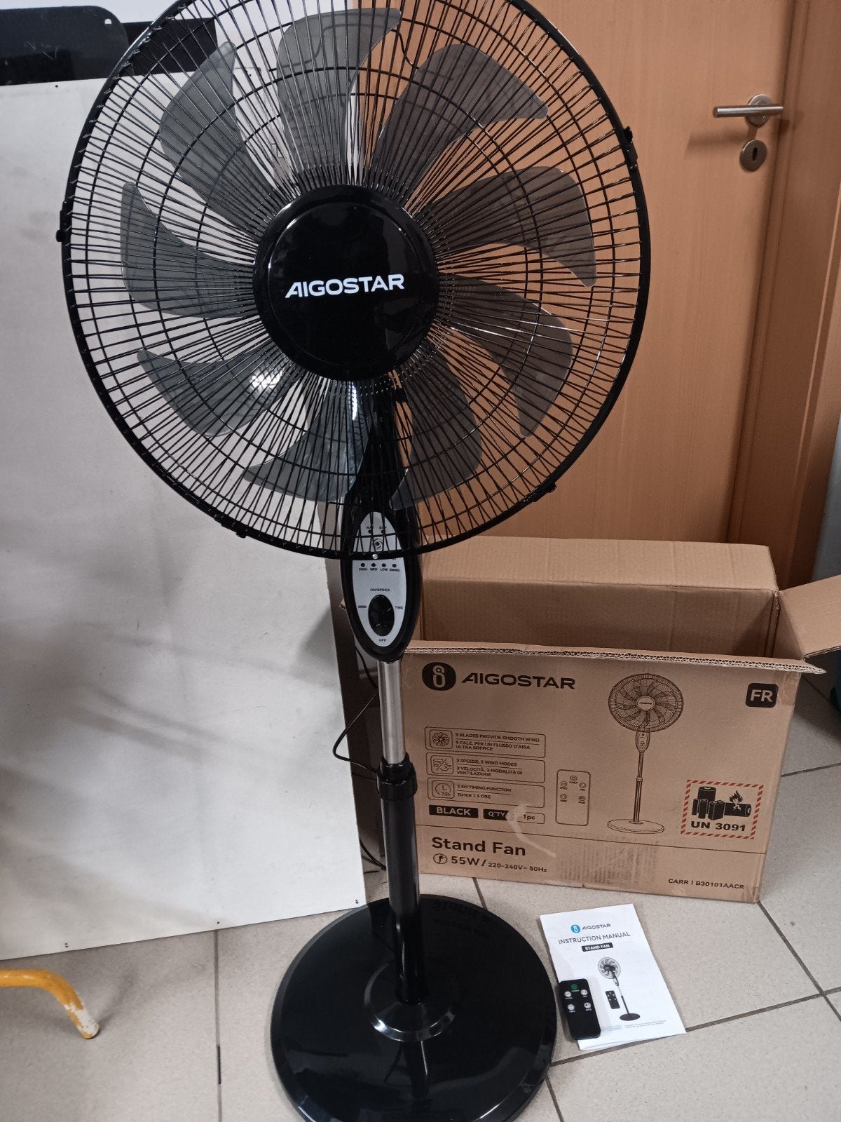 nouveau ventilateur puissant avec télécommande, Enlèvement ou Envoi, Ventilateur avec télécommande, Neuf, Ventilateur de trépied