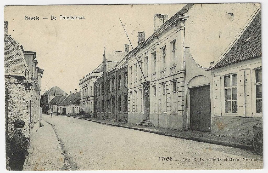 Carte postale Nevele, De Thieltstraat, Enlèvement ou Envoi, Avant 1920, Affranchie, Flandre Orientale