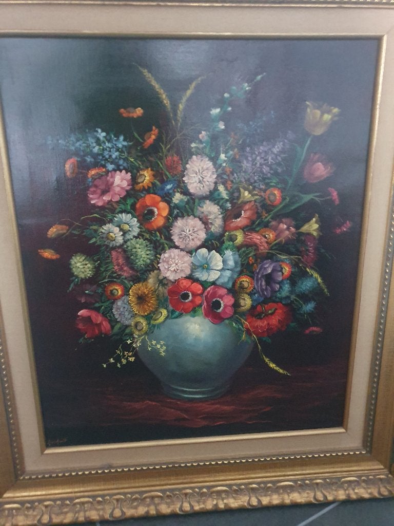 Marchant stilleven bloemen, Enlèvement, Peinture à l'huile, Fleurs, Toile