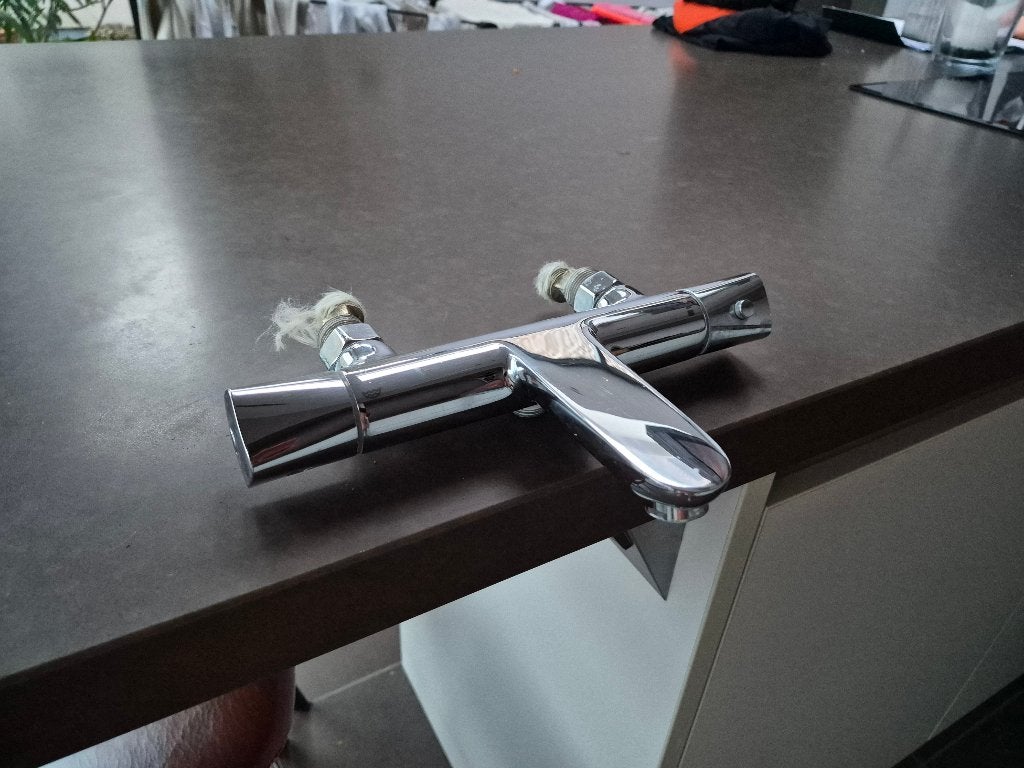 Badkraan Thermostatisch Hansgrohe, Doe-het-zelf en Bouw, Sanitair, Ophalen, Gebruikt, Chroom, Bad