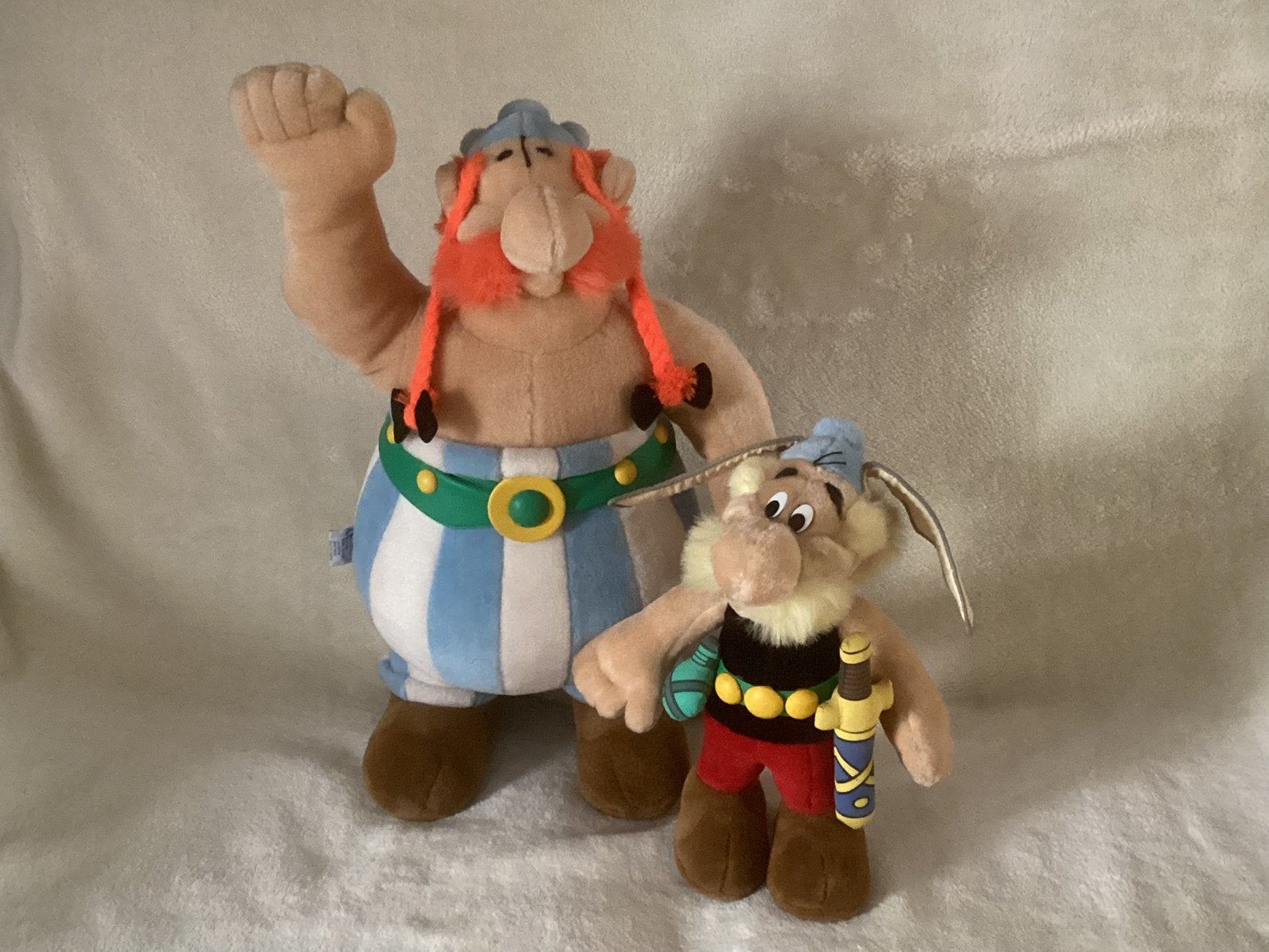 pluche Asterix 40 cm Obelix 60cm 1994 Michael Muhleck Uderzo, Verzamelen, Ophalen of Verzenden, Asterix en Obelix, Zo goed als nieuw