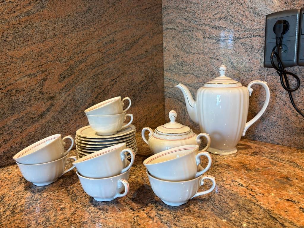 Vintage koffieservies-Boheems porselein (MCP)-Czechoslovakia, Antiek en Kunst, Ophalen
