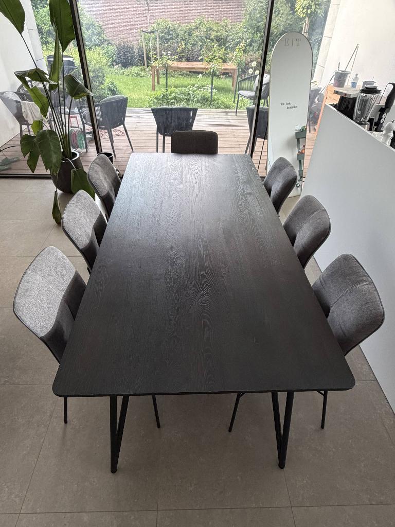 Xooon tafel + 8 stoelen, Huis en Inrichting, Ophalen, Gebruikt, 100 tot 150 cm, 200 cm of meer