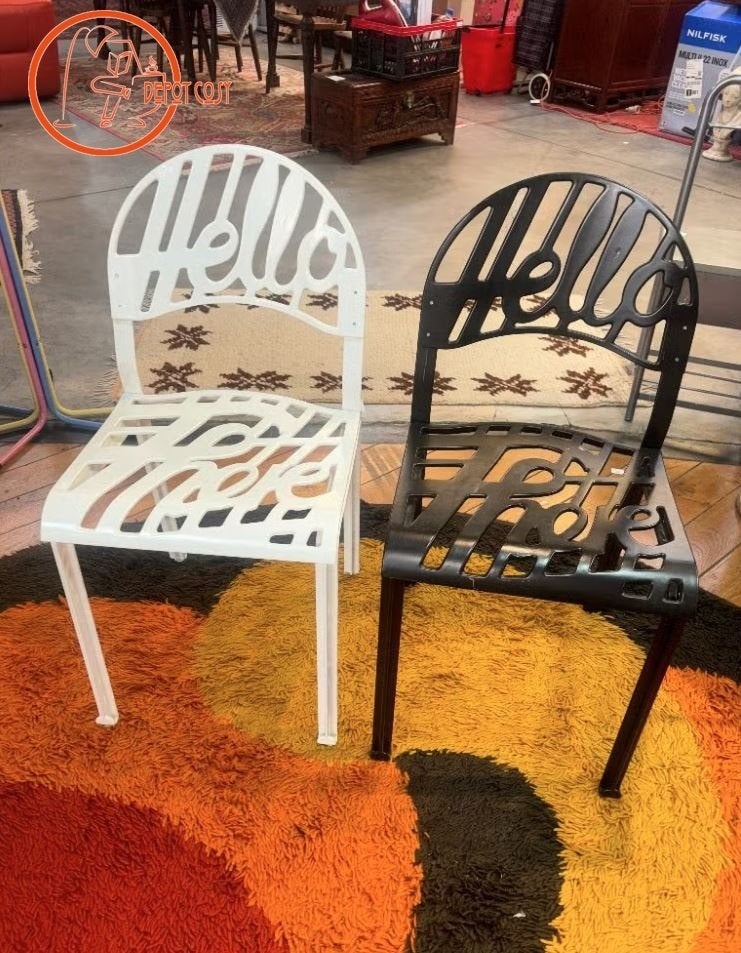 2 chaise Hello There de Jeremy Harvey 70s, Huis en Inrichting, Stoelen, .., Twee, Wit, Zo goed als nieuw