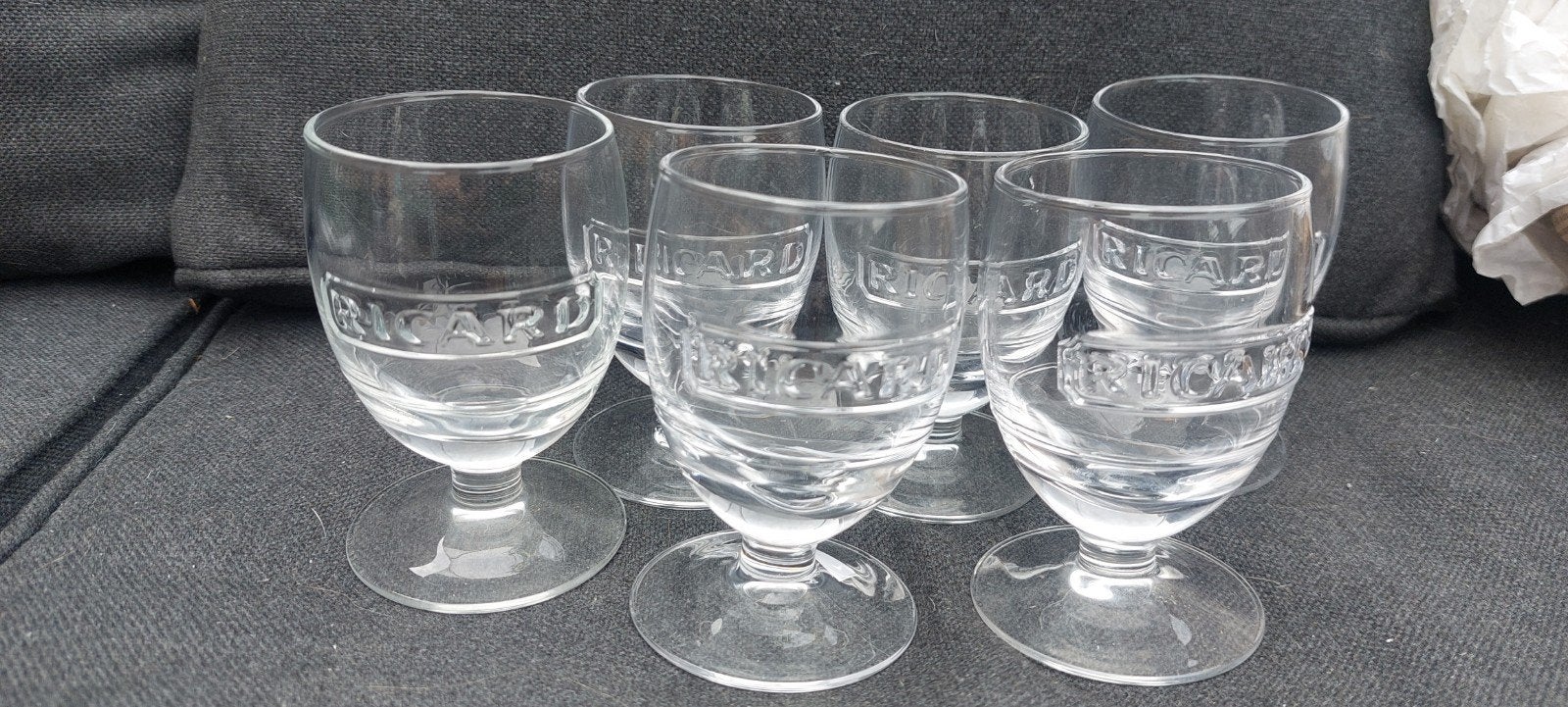 6 verres ricard écriture relief, Enlèvement ou Envoi