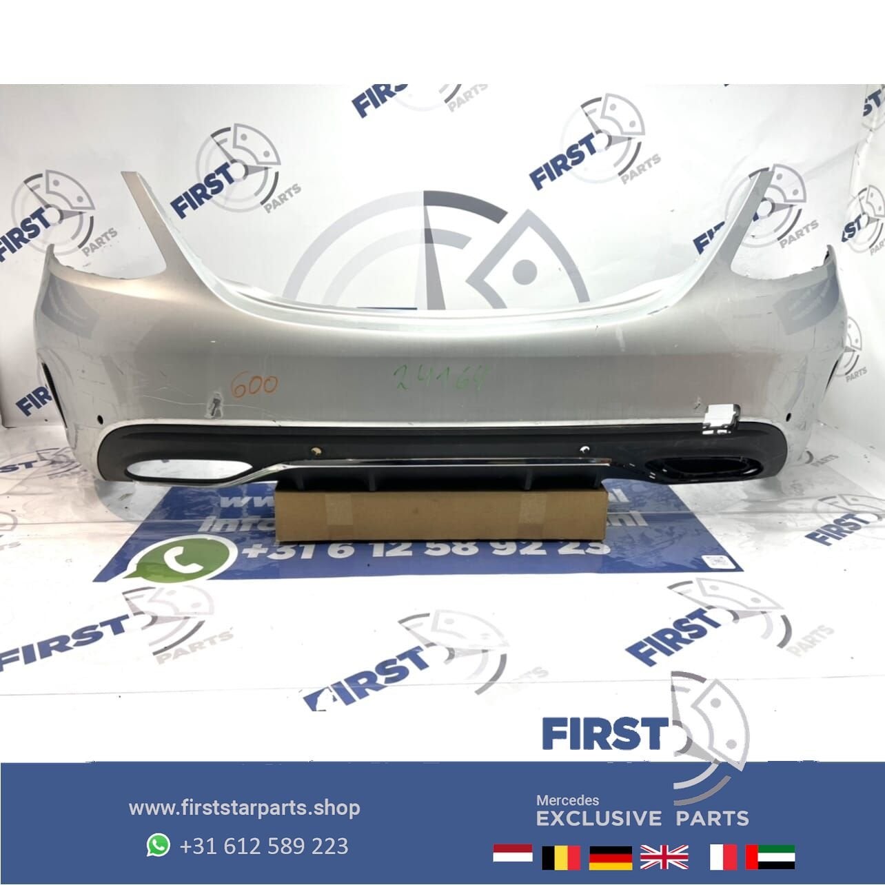 W205 FACELIFT AMG ACHTERBUMPER + DIFFUSER ORIGINEEL Mercedes, Arrière, Utilisé, -, -