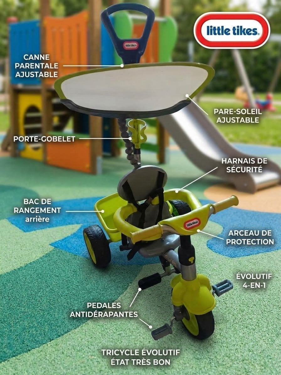Little Tikes 4-in-1 groen/grijze evolutionaire driewieler, Ophalen