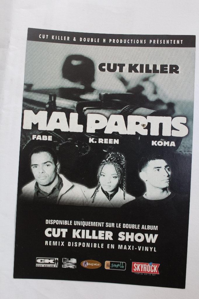 Cut Killer - Koma - Fabe - K. Reen - Doudou Masta - flyer, Collections, Enlèvement ou Envoi, Rectangulaire vertical, Musique, Utilisé
