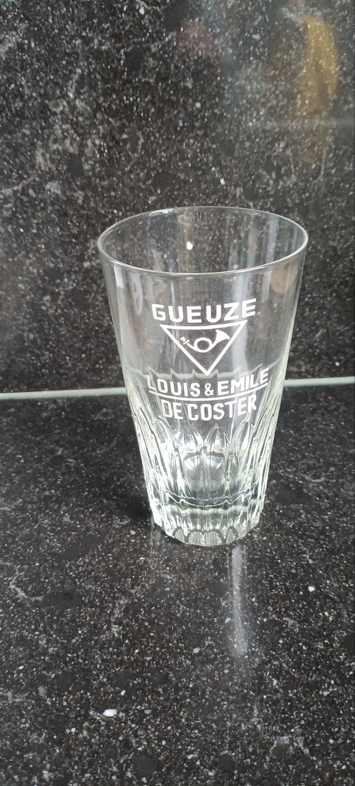 Oud bierglas Gueuze oude br. Louis en Emile De Coster Brusse, Collections, Enlèvement ou Envoi, Verre à bière